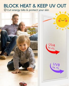 Dwersty UV-blocking film protects furniture and skin from sun exposure.