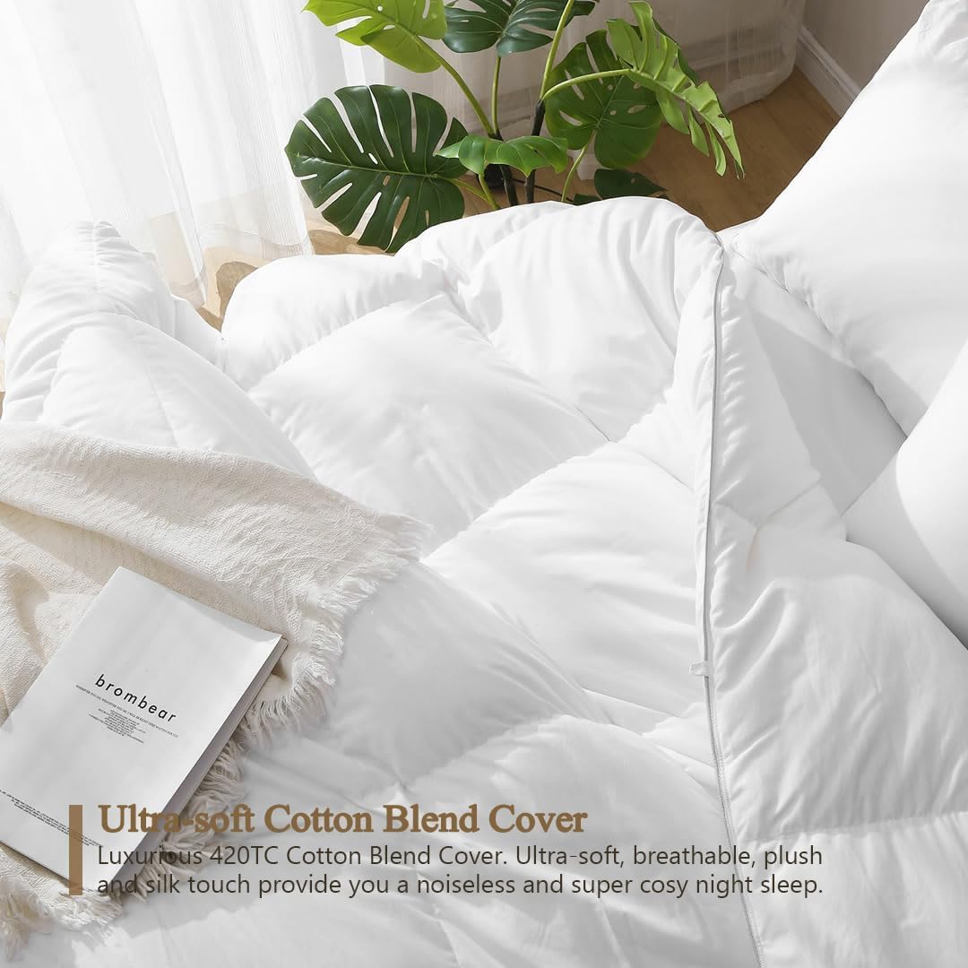 DWR baffle-box construction ensures even fill distribution across the comforter.