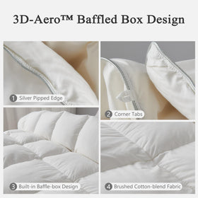 DWR duvet insert corner loops secure a duvet cover, preventing shifting.