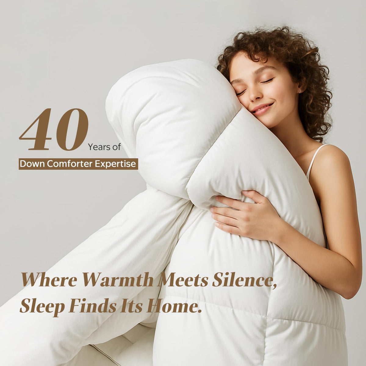 DWR comforter baffle-box construction ensures even fill distribution and no cold spots