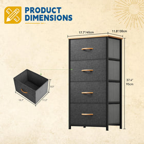 DWVO 4-Drawers Dresser non-woven fabric drawers keep clothes neatly organized.