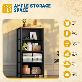 DWVO 4-Drawers Dresser sturdy steel frame supports daily use at home.