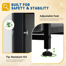 DWVO 4-Drawers Dresser simple assembly with tip-resistant wall anchoring.