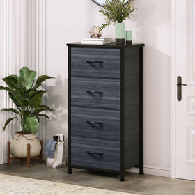 DWVO fabric dresser drawers open for easy access to garments and essentials.