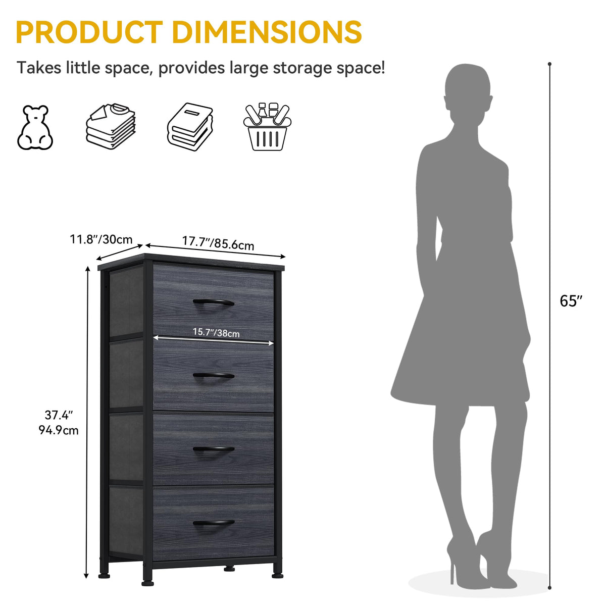 DWVO sturdy steel frame with wooden top provides durable support and decorative surface.
