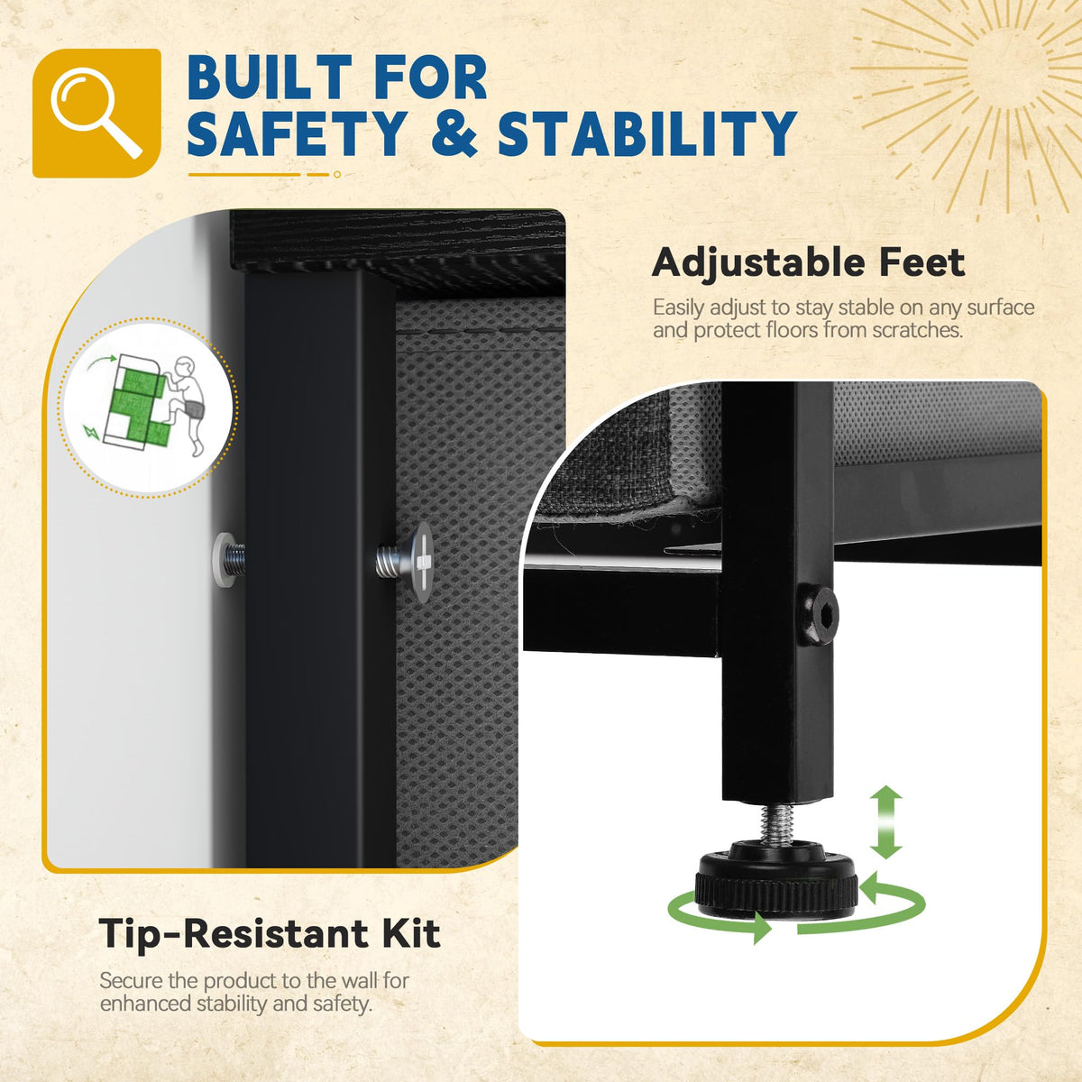 DWVO storage tower assembly-included kit image showing quick setup with clear instructions