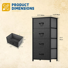 DWVO storage tower with easy-pull fabric bins simplifies access and tidy storage