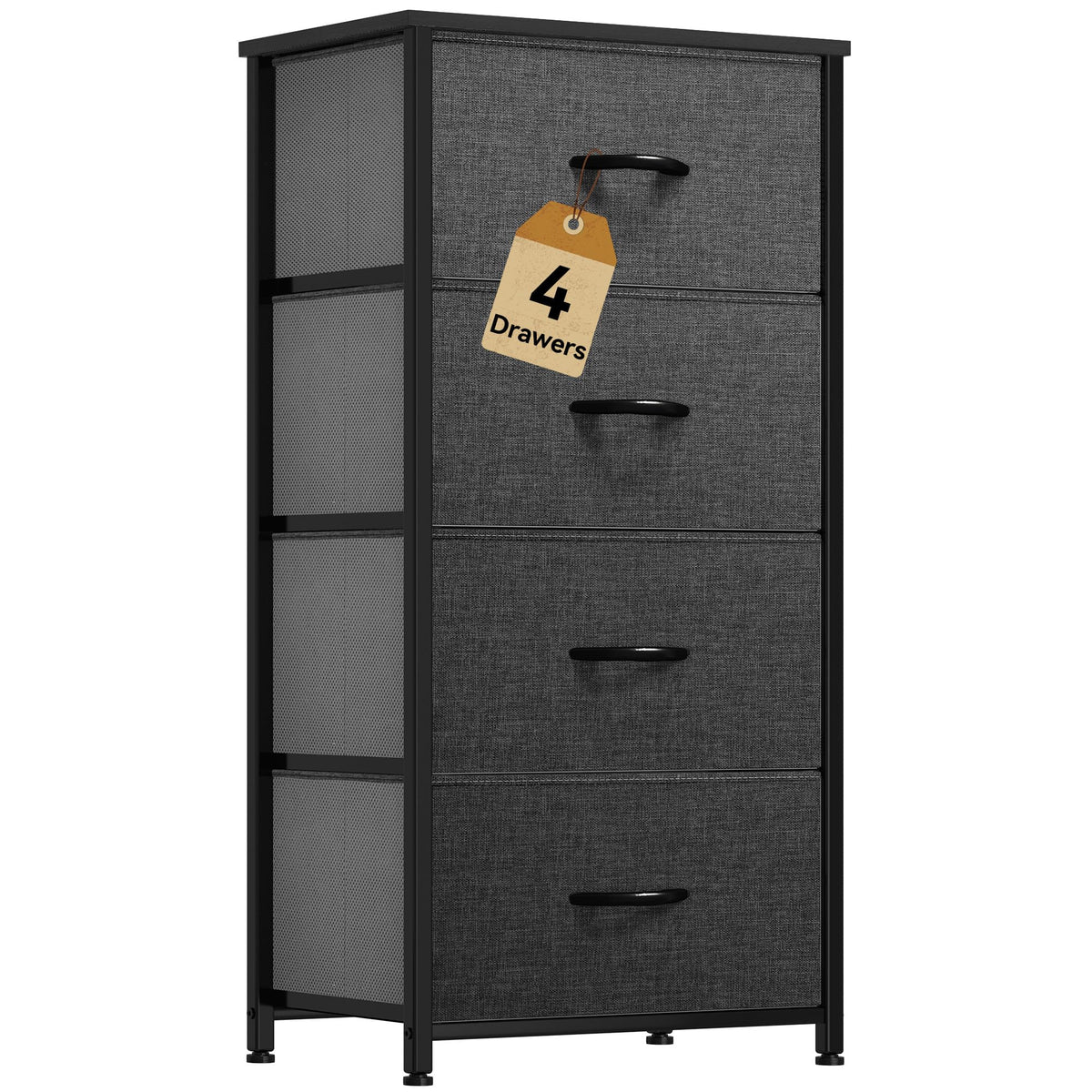 DWVO storage tower with four fabric drawers for organized bedroom and closet spaces