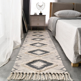 DXGJOKR boho runner rug 2x6 grey with soft texture for entryways.