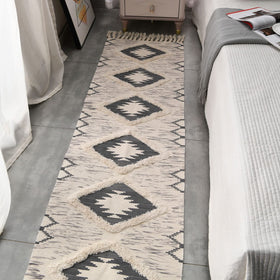 DXGJOKR non-slip rug pad backing secures runner in busy spaces.