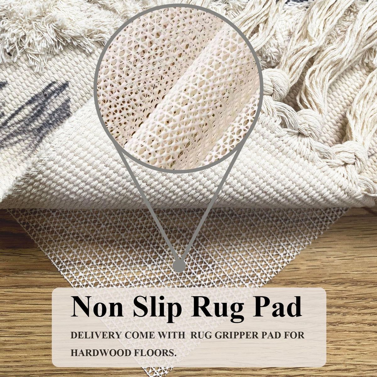 DXGJOKR tufted rug with tassels adds cozy fringe detail.