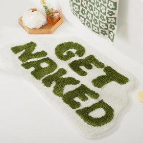 DyeFury Get Naked bath mat features non-slip backing for safer footing on slick bathroom floors.
