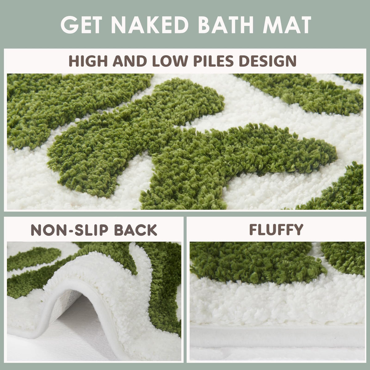 DyeFury Get Naked bath mat's soft microfiber surface offers luxurious comfort after showers.