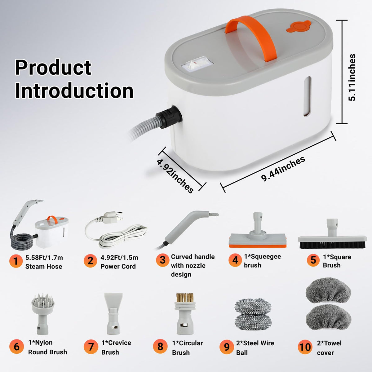 Dyfilmo nine-piece accessory kit expands cleaning options across surfaces.