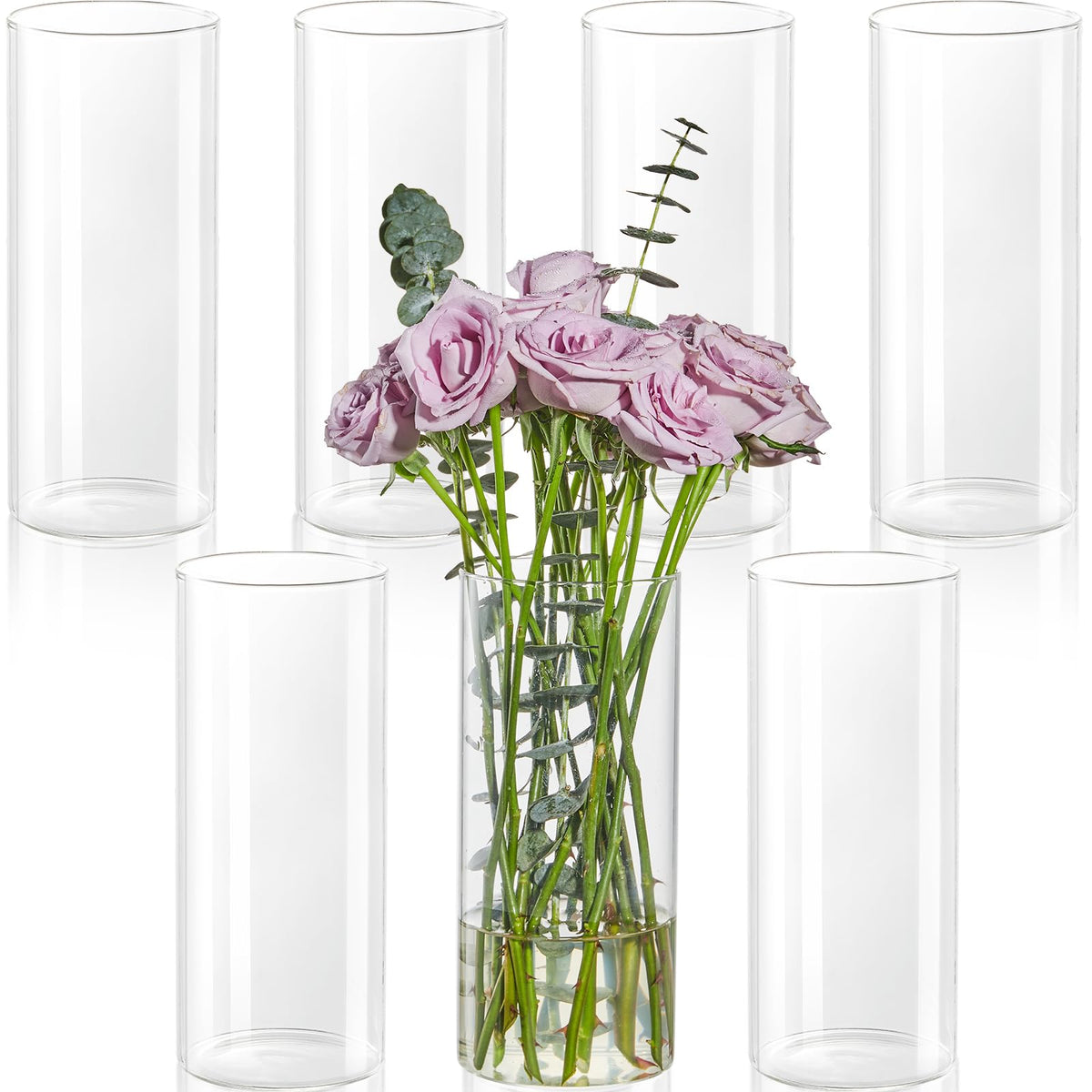DYMFADFB 7-piece glass cylinder vases centerpieces elevate tables for weddings and home decor.