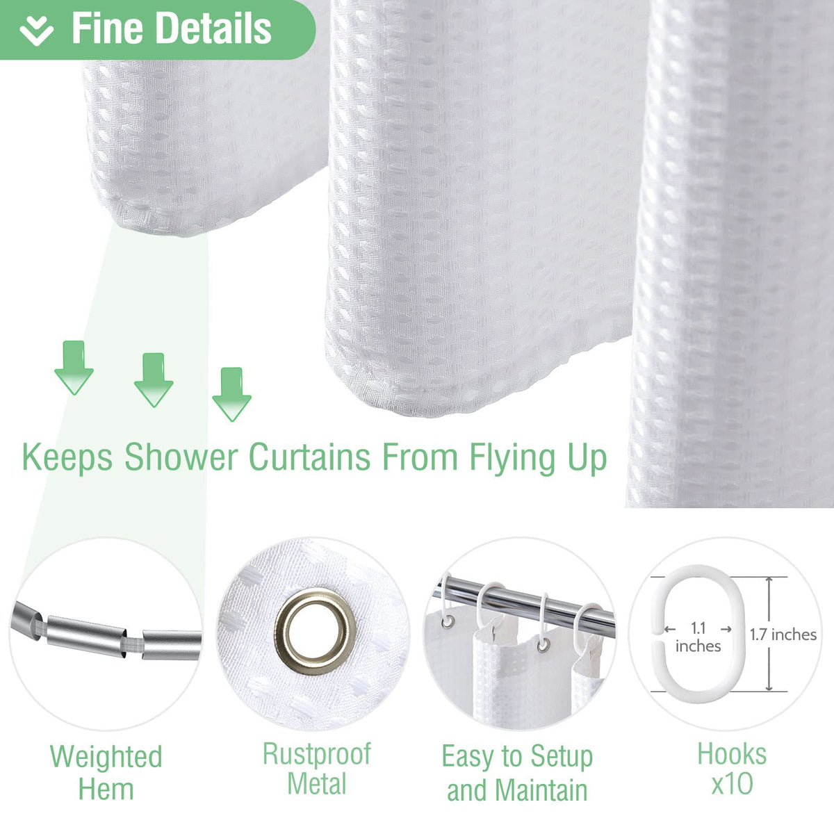 Dynamene 10-plastic-hooks set for easy installation