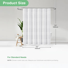 Dynamene shower curtain set includes 12 hooks for quick, secure hanging