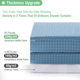 Dynamene 84-inch curtain, heavy-duty fabric, ideal for tall showers and full coverage