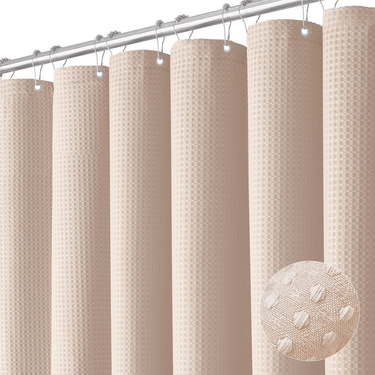 Dynamene Blush Pink waffle weave close-up showing premium texture for a luxurious bath