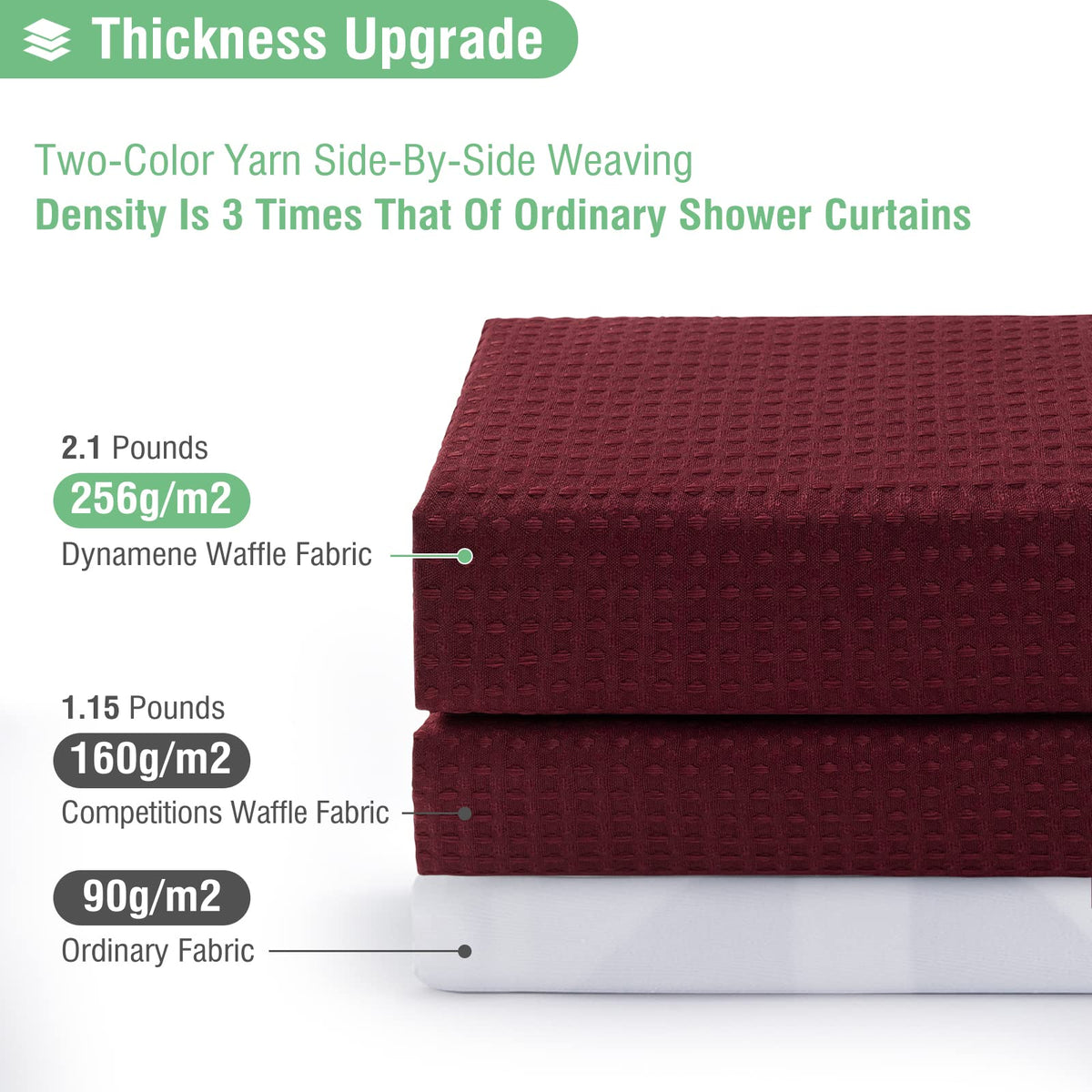 Dynamene Burgundy heavyweight 256GSM curtain feels substantial and durable.