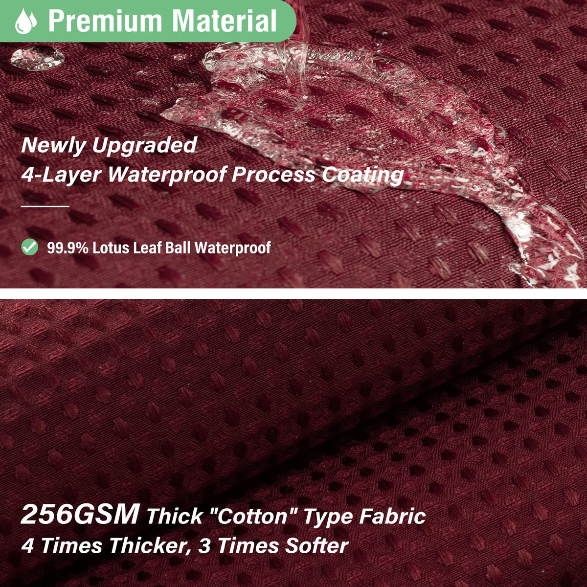 Dynamene Burgundy weighted hem minimizes curtain billowing.