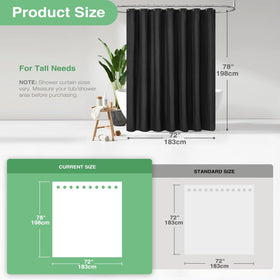 Dynamene Long Black curtain weighted hem stabilizes the panel.