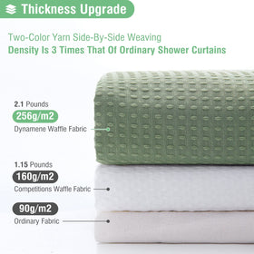 Dynamene sage green curtain adds calming color and enhanced privacy