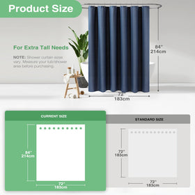 Dynamene navy curtain weighted hem reduces billowing during showers