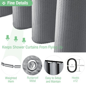 Dynamene neutral grey waffle weave in a modern bathroom setting