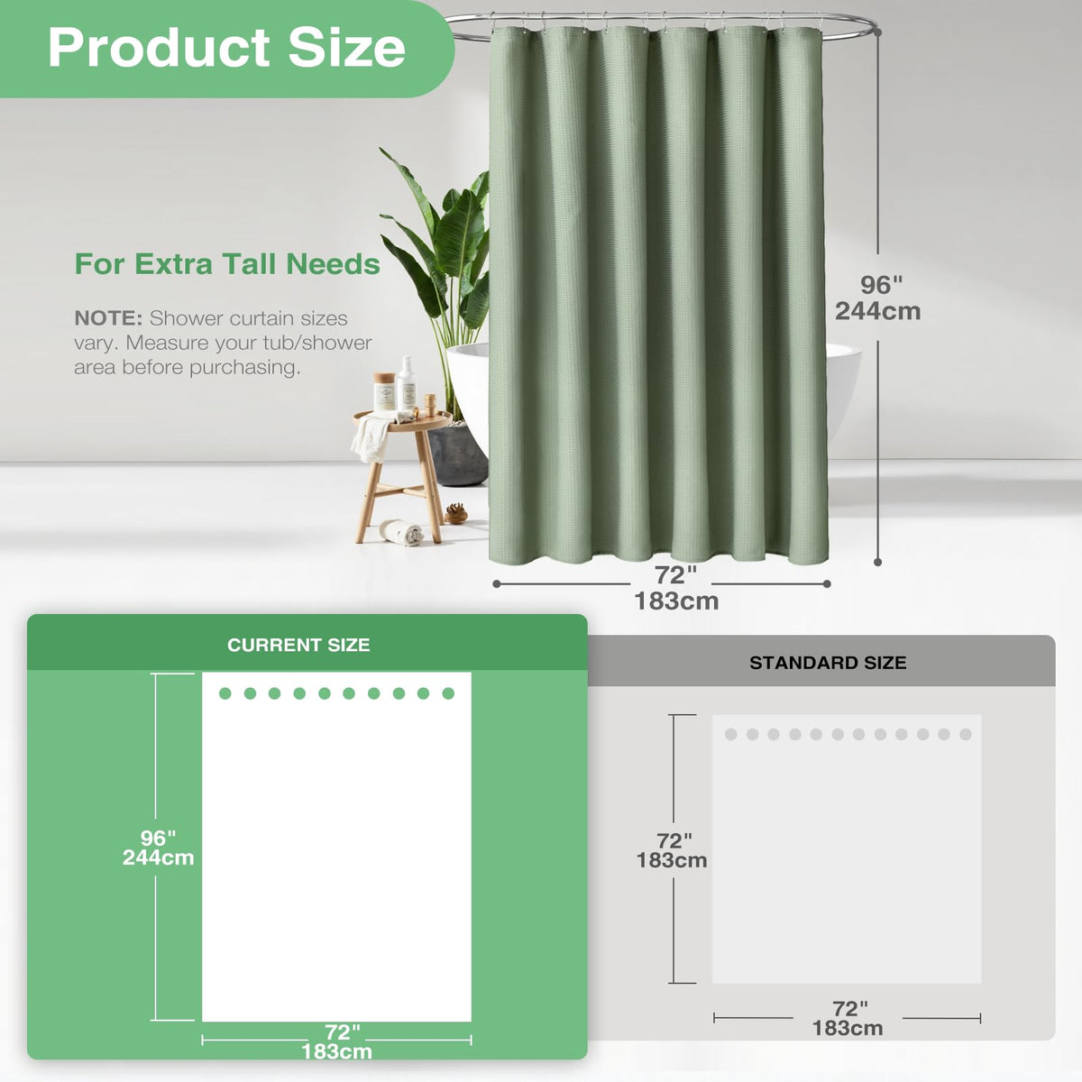 Dynamene sage green curtain features lotus leaf water-repellent performance.
