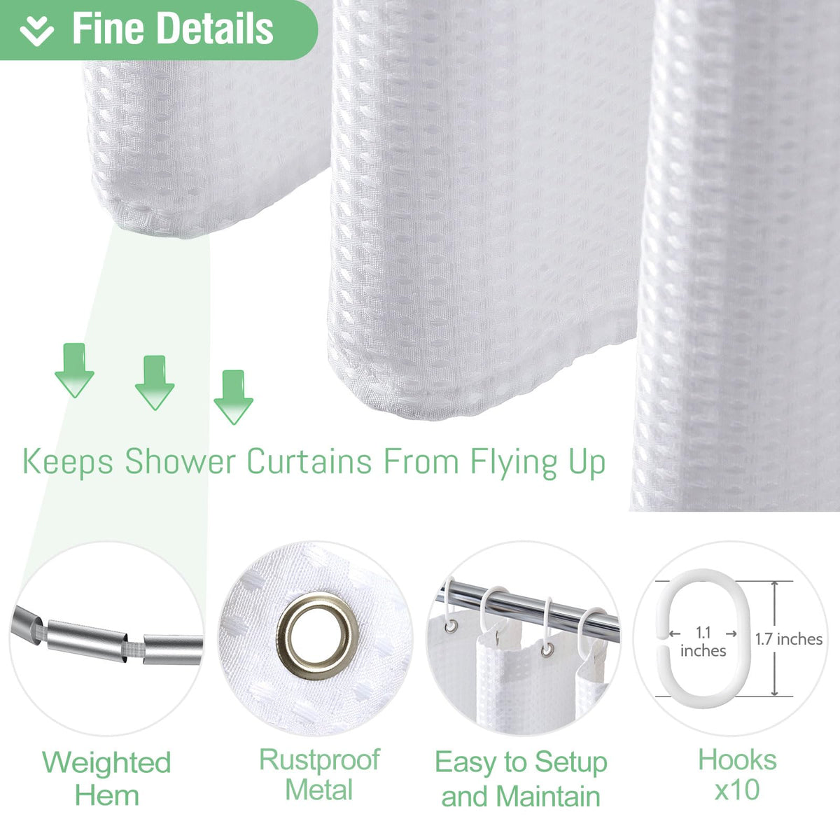 Dynamene Stall includes ten hooks for quick setup and reliable hanging