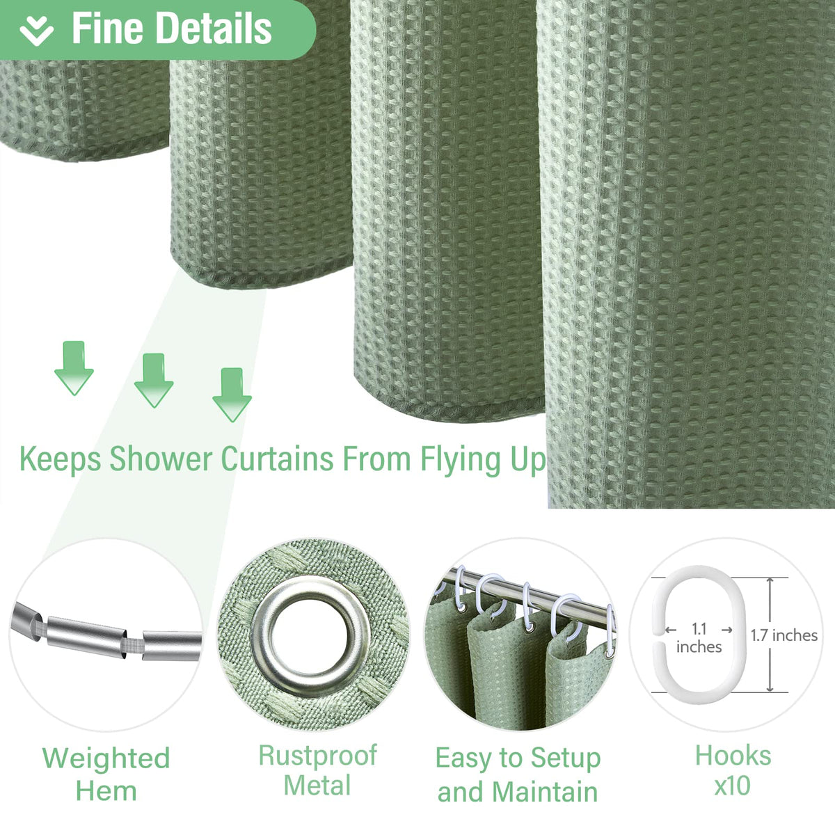 Dynamene Stall machine washable curtain for easy care.