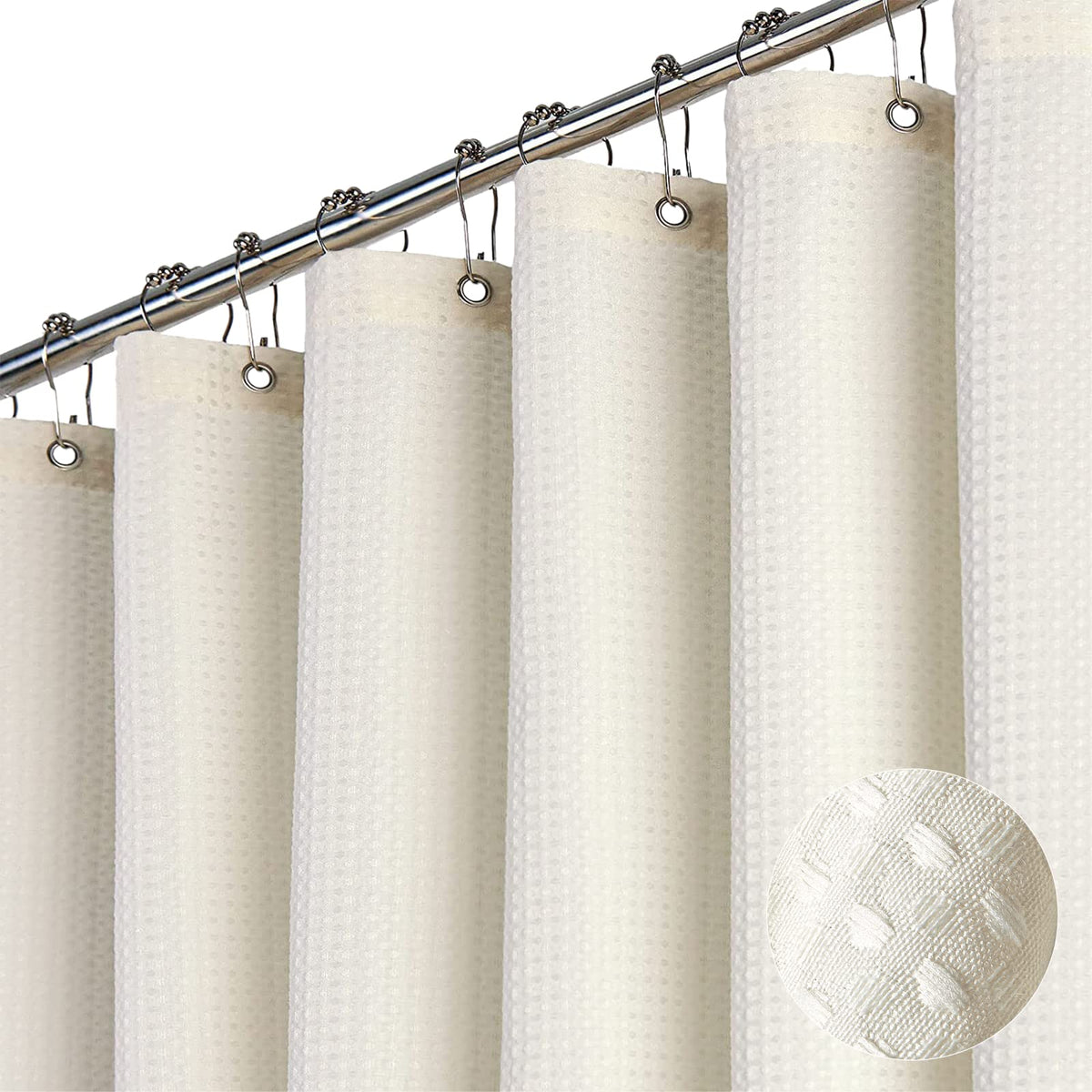 Dynamene waffle curtain cream 72x84 highlights durable fabric and inviting texture.