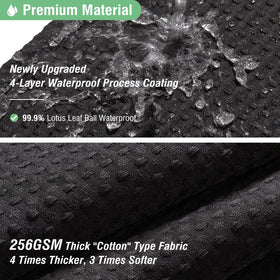 Lotus leaf water-repellent finish beads water on Dynamene curtain