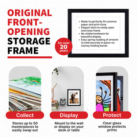 Dynamic Frames Li’l Davinci in cherry, white, natural wood, or black to suit décor