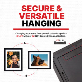 Dynamic Frames Li’l Davinci can be wall-mounted, EZ Clip, or table display