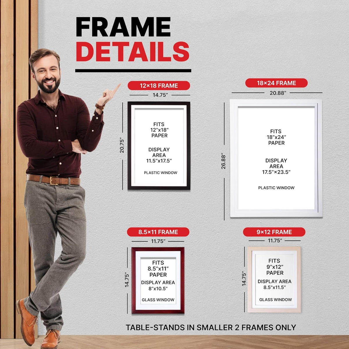 Dynamic Frames Li’l Davinci outer dimensions 11.75 by 14.75 inches