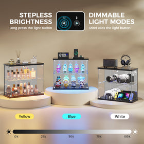 Dystler motion-sensor LED lighting provides hands-free illumination for displays.