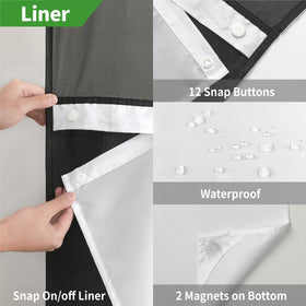Eachope 71x74-inch standard size fits most showers with hotel-inspired look.