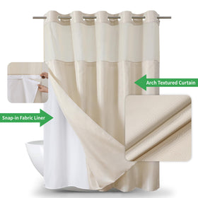 Eachope boho arch textured fabric adds soft, decorative flair to any bathroom.