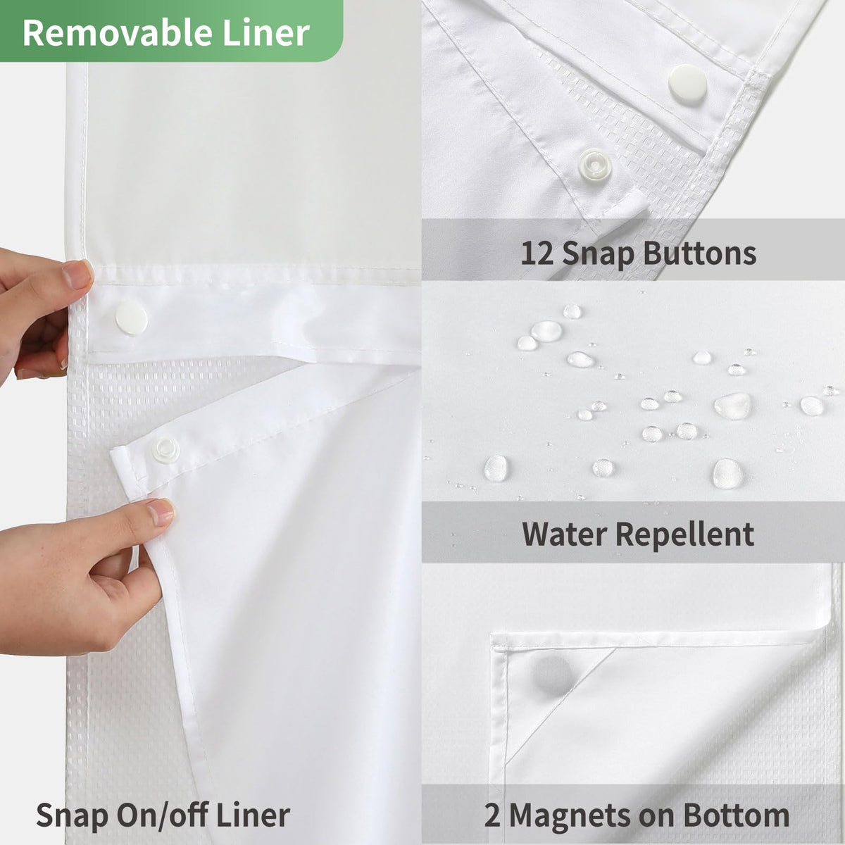 eachope 71x74 curtain fits standard showers for versatile installation