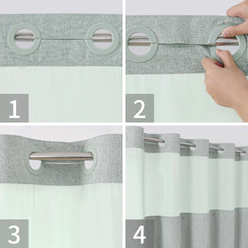 Eachope hotel-quality curtain with mesh top lets light in while maintaining privacy.