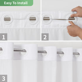 eachope hotel-quality curtain provides privacy with a semi-translucent top mesh.
