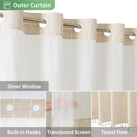 Hotel-quality top window lets light in while preserving privacy