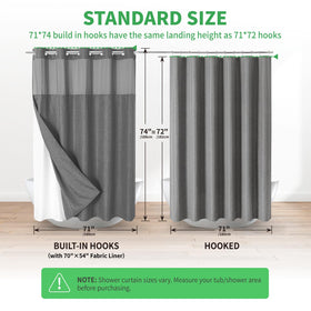 Eachope machine washable curtain for simple, fast cleaning and quick dry.
