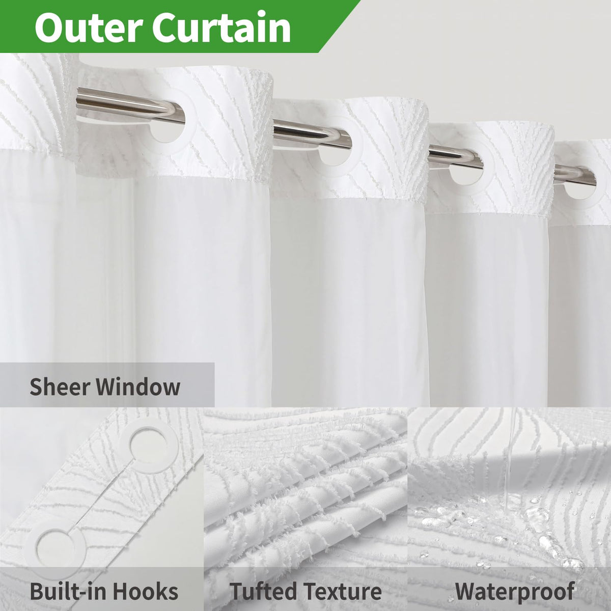 eachope ringless curtain hanging smoothly without hooks for easy setup