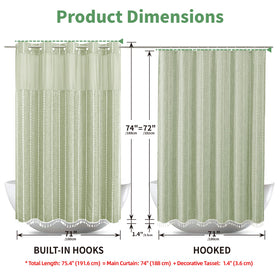 eachope sage green textured linen curtain highlights rugged farmhouse charm