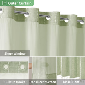 eachope sage green window panel lets light in while preserving privacy