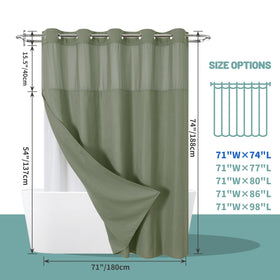 Eachope SageGreen decor-compatible bathroom curtain for versatile styling.