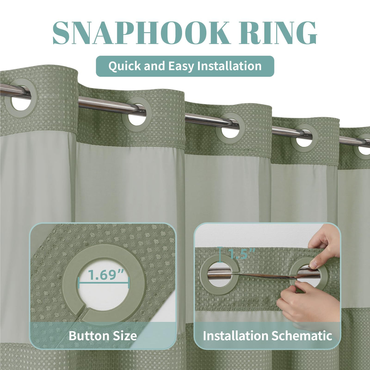 Eachope SageGreen top-mesh privacy lets light in while preserving privacy.